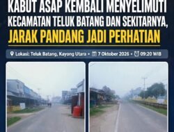 Kabut Asap Kembali Menyelimuti Kecamatan Teluk Batang Dan Sekitarnya, Jarak Pandang Jadi Perhatian