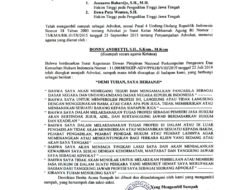 BAS / Berita Acara Sumpah Advokat Donny Andretti Ketum FERADI WPI. Awas Advokat Abal – Abal